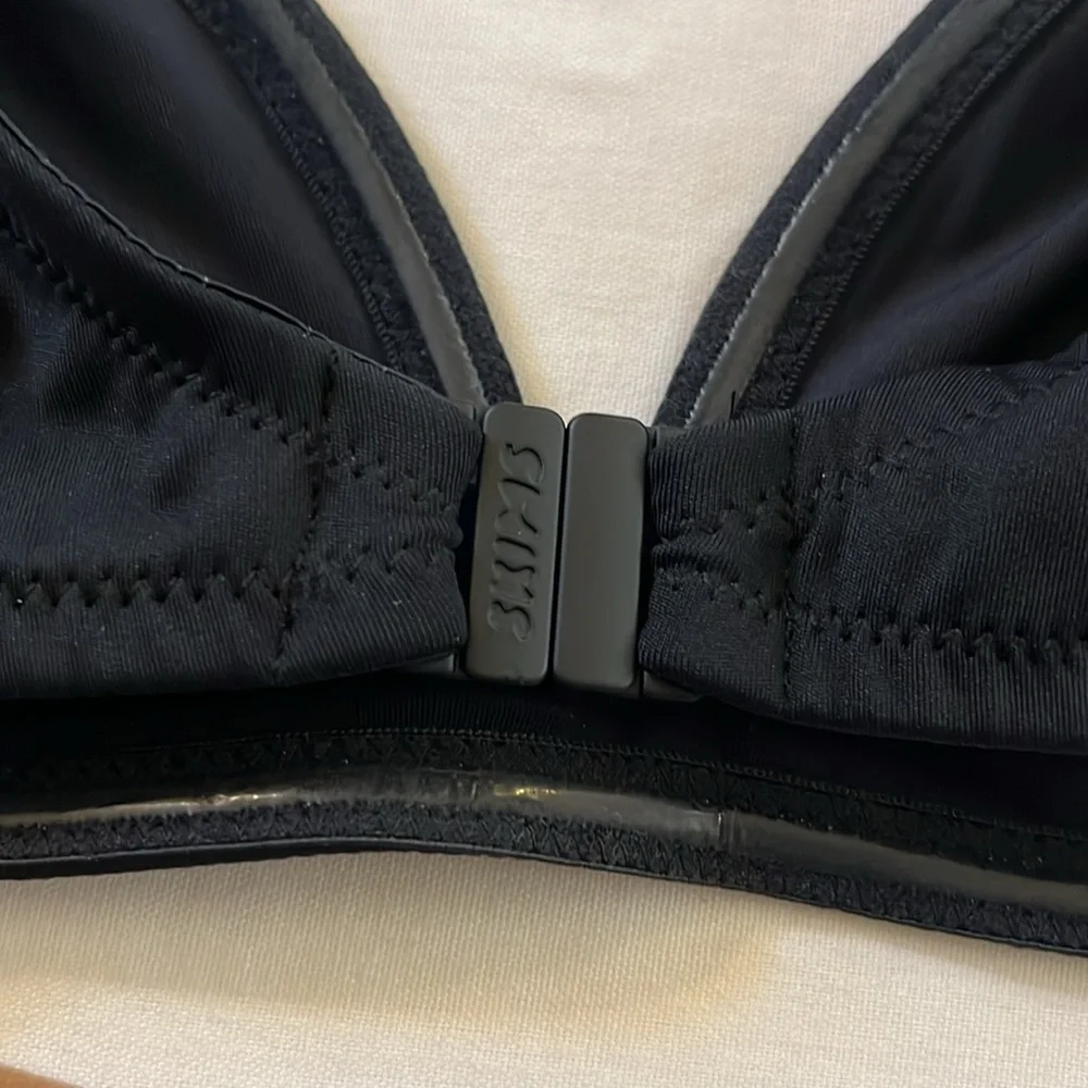 SKIMS Black V-Neck Bikini Top